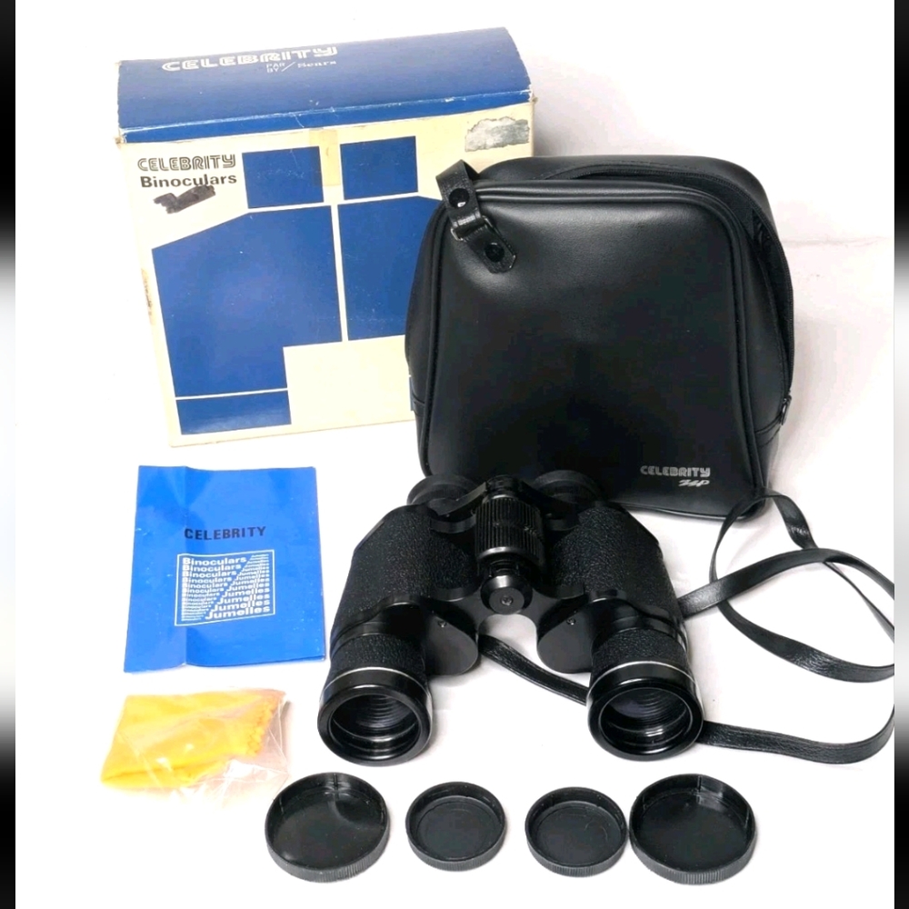 Vintage CELEBRITY Binoculars In Box with  case and accessories 25227 7 X 35 mm